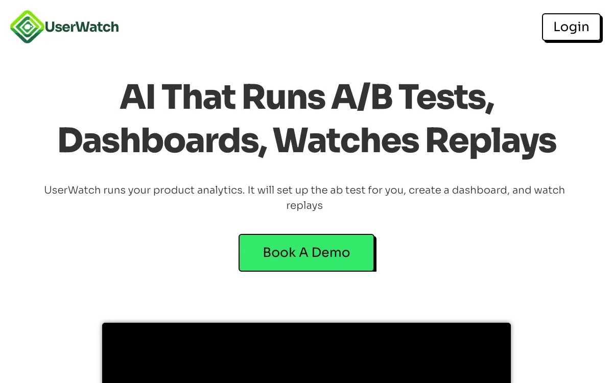 UserWatch homepage screenshot