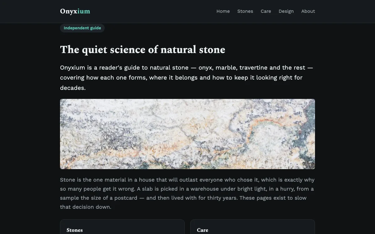 Onyxium AI homepage screenshot