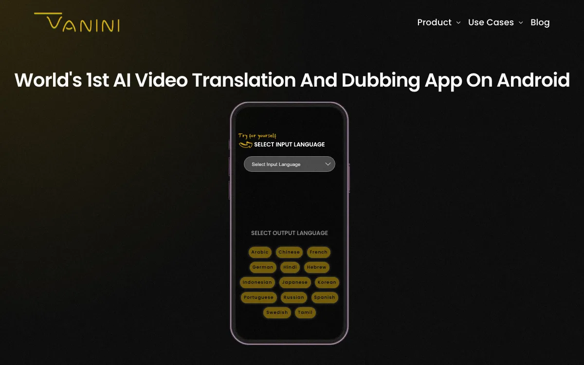 Panini Translate AI homepage screenshot