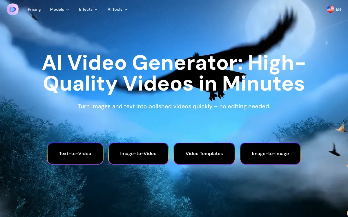 Image-to-Video Maker homepage screenshot