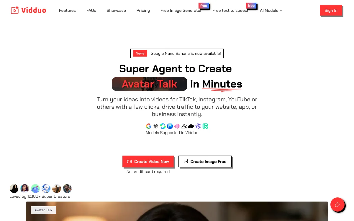 Vidduo homepage screenshot