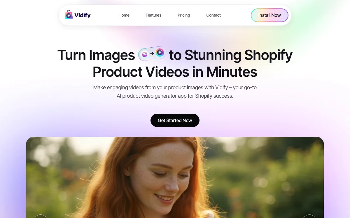 Vidify homepage screenshot