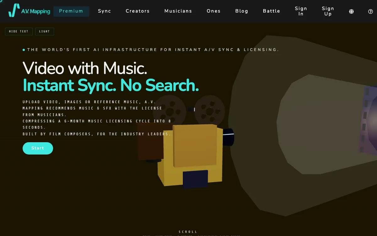 A.V. Mapping homepage screenshot