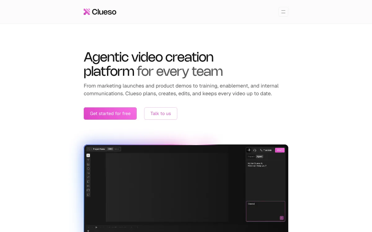 Clueso homepage screenshot
