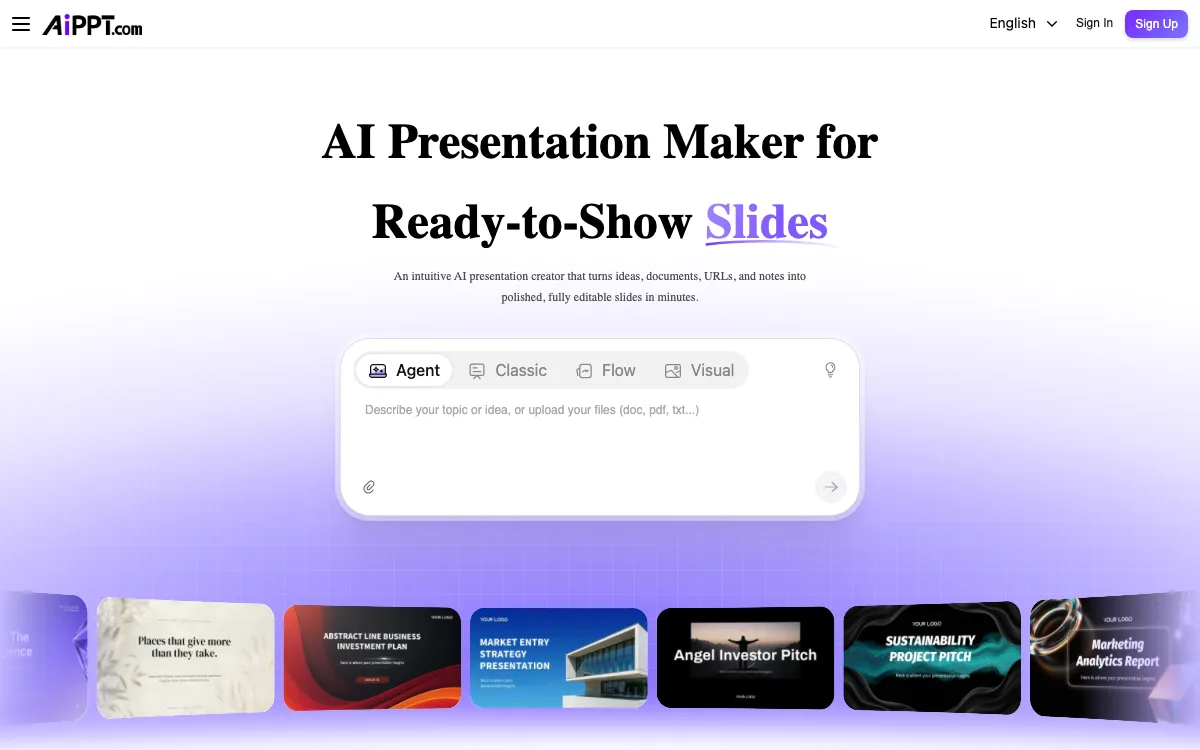 AiPPT homepage screenshot