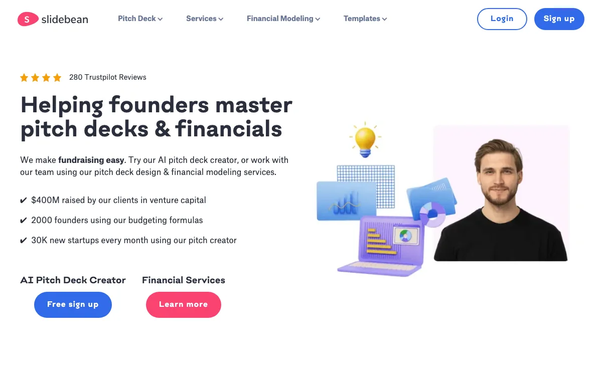 Slidebean homepage screenshot
