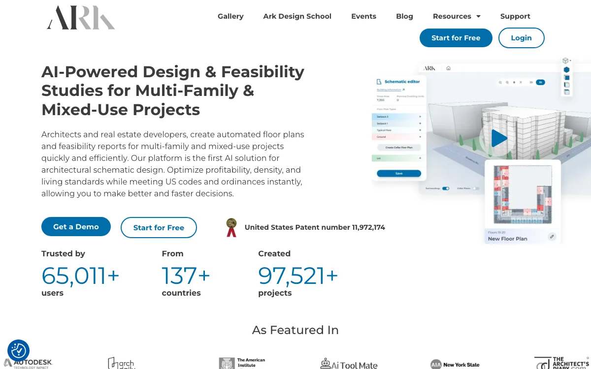 ArkDesign homepage screenshot