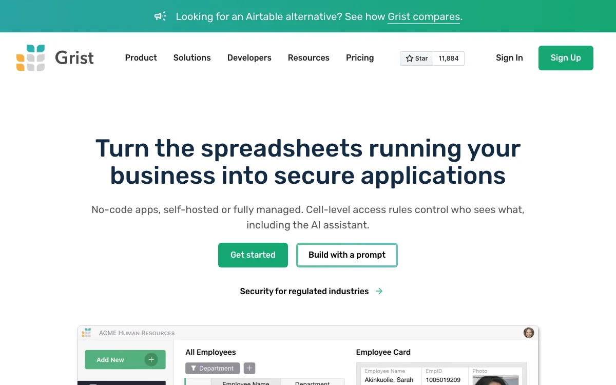 Grist homepage screenshot