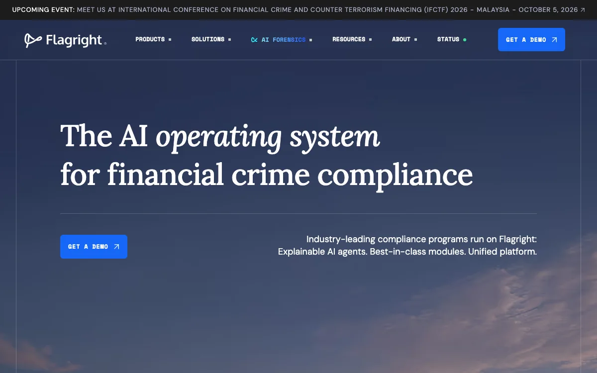 Flagright homepage screenshot