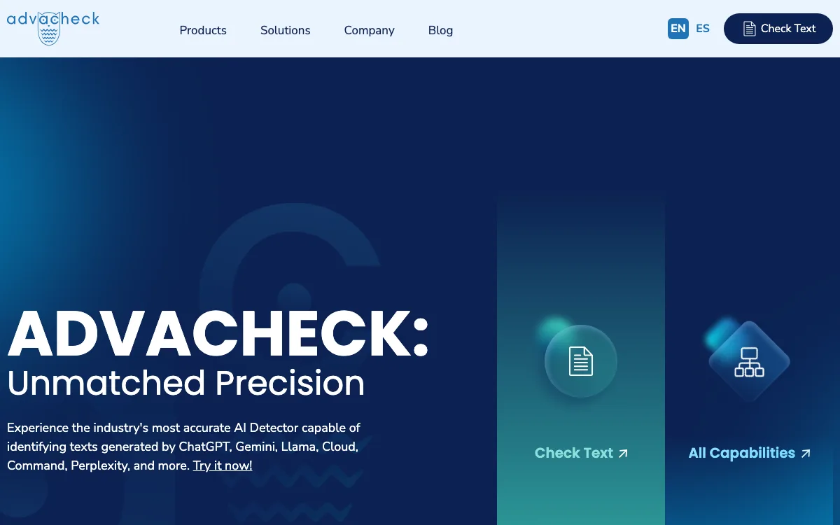 Advacheck homepage screenshot