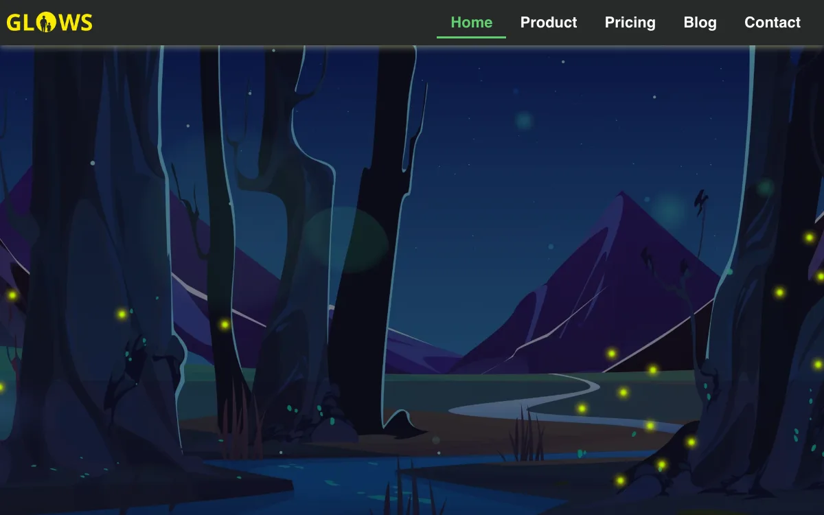 GLOWS homepage screenshot