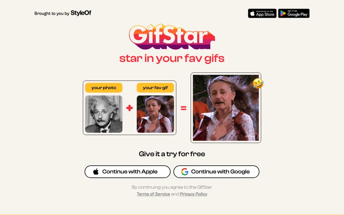 GifStar homepage screenshot