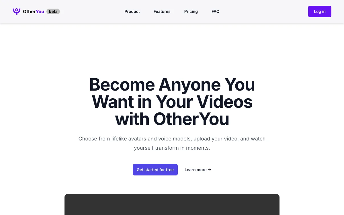 OtherYou homepage screenshot