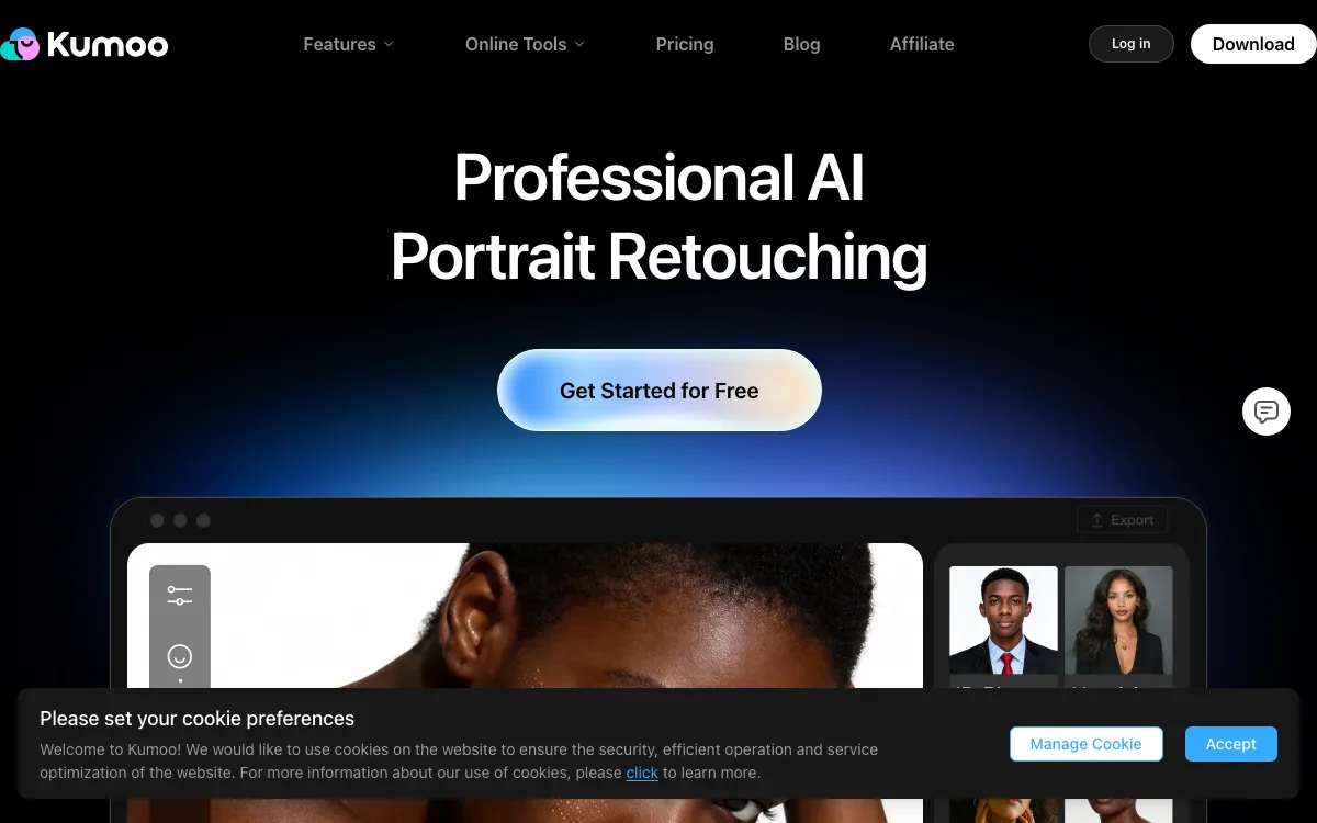 Kumoo AI homepage screenshot