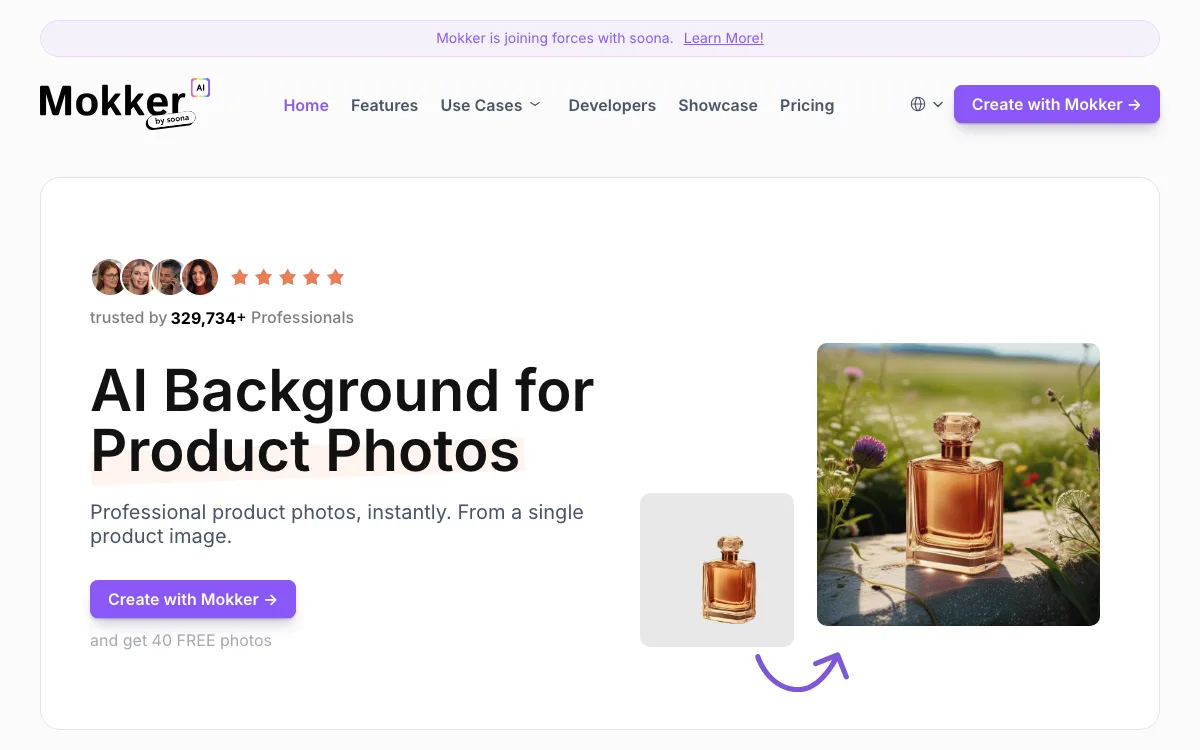 Mokker AI homepage screenshot