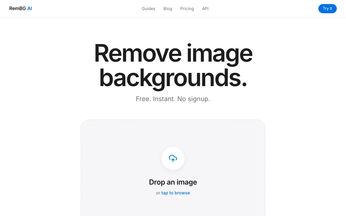 RembgAI homepage screenshot