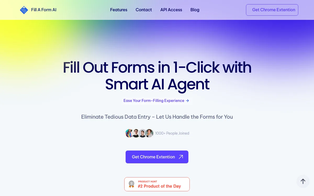 Fill A Form AI homepage screenshot