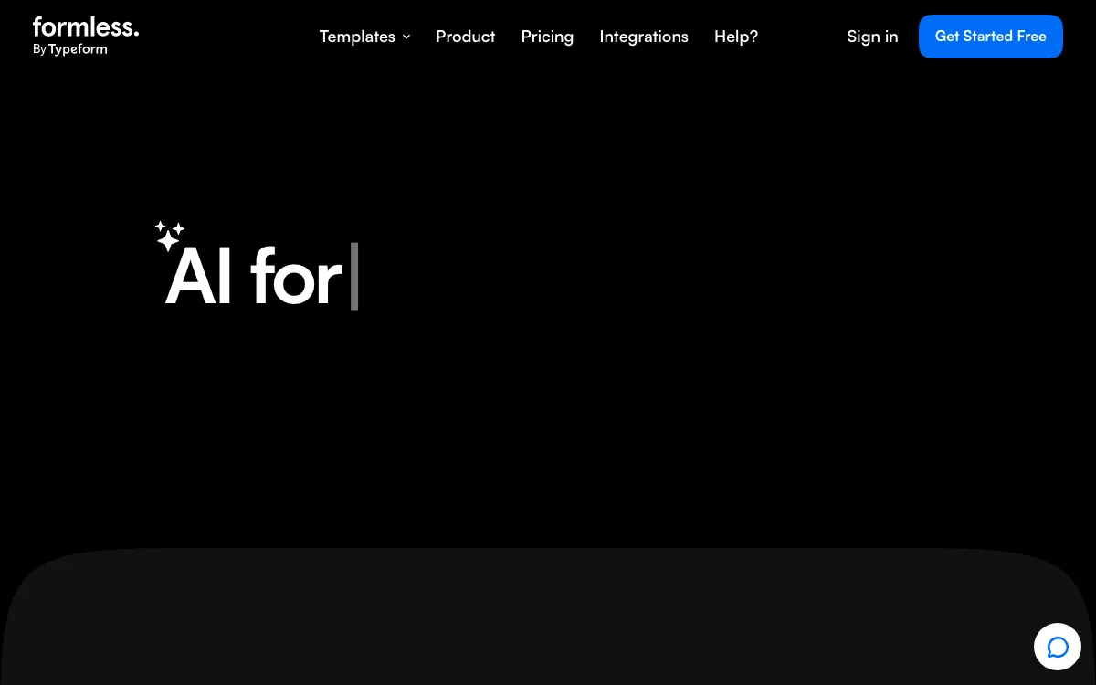 Formless homepage screenshot