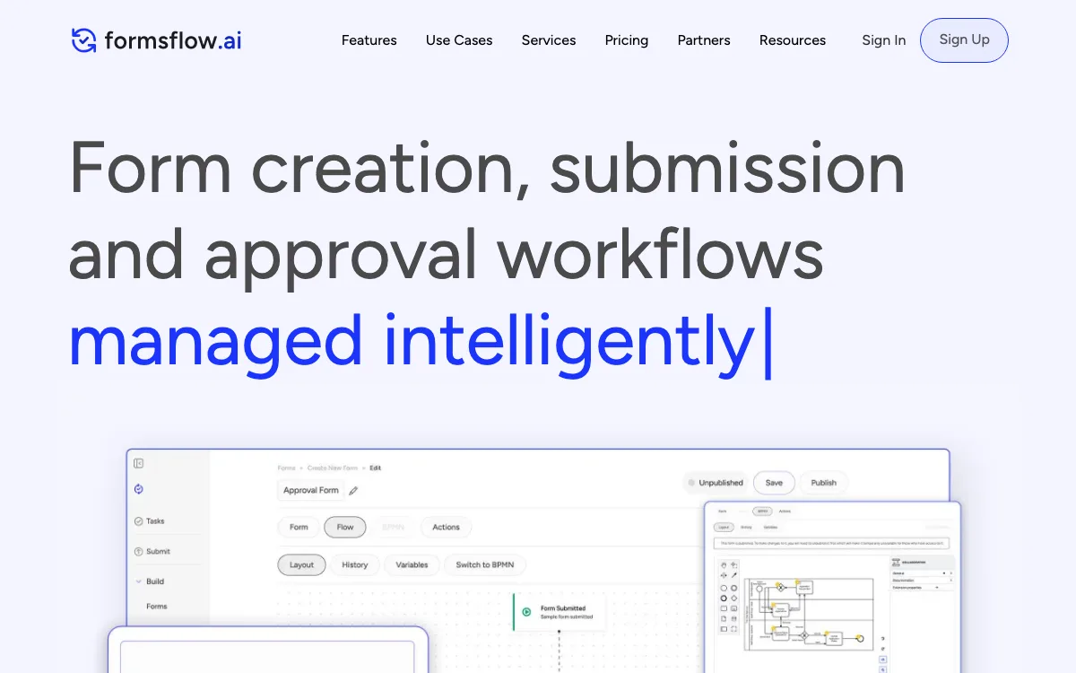 formsflow.ai homepage screenshot