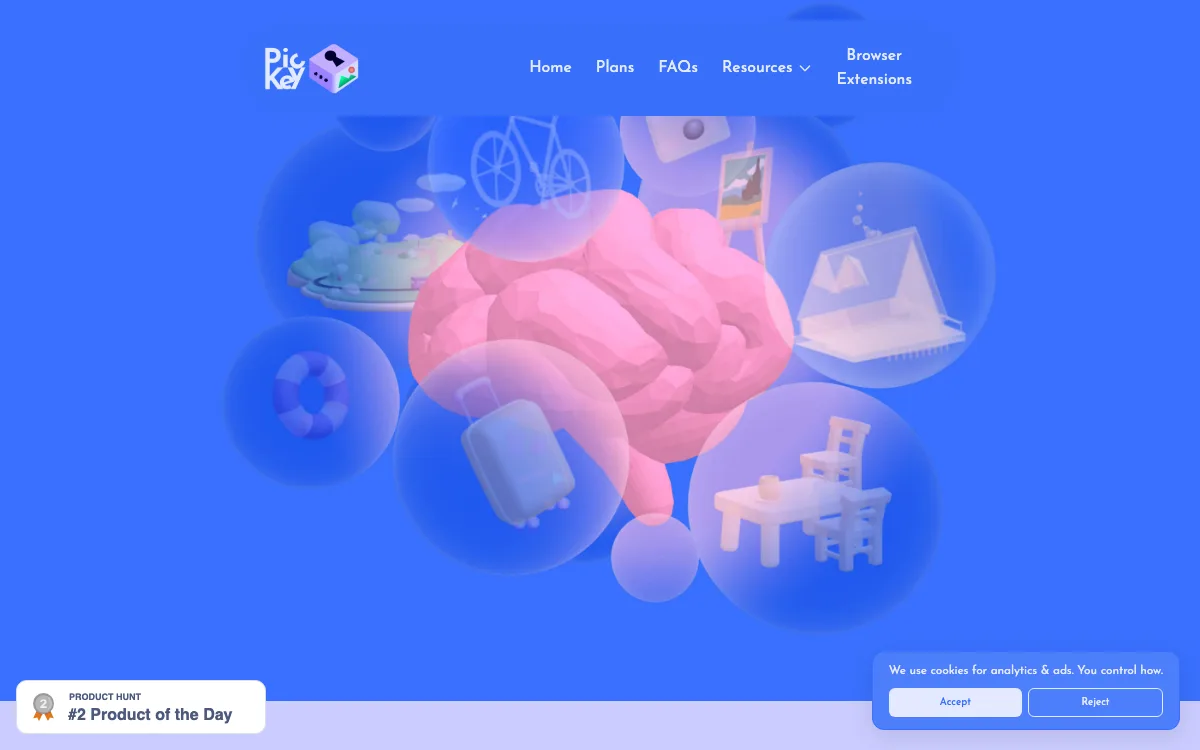 PicKey.ai homepage screenshot