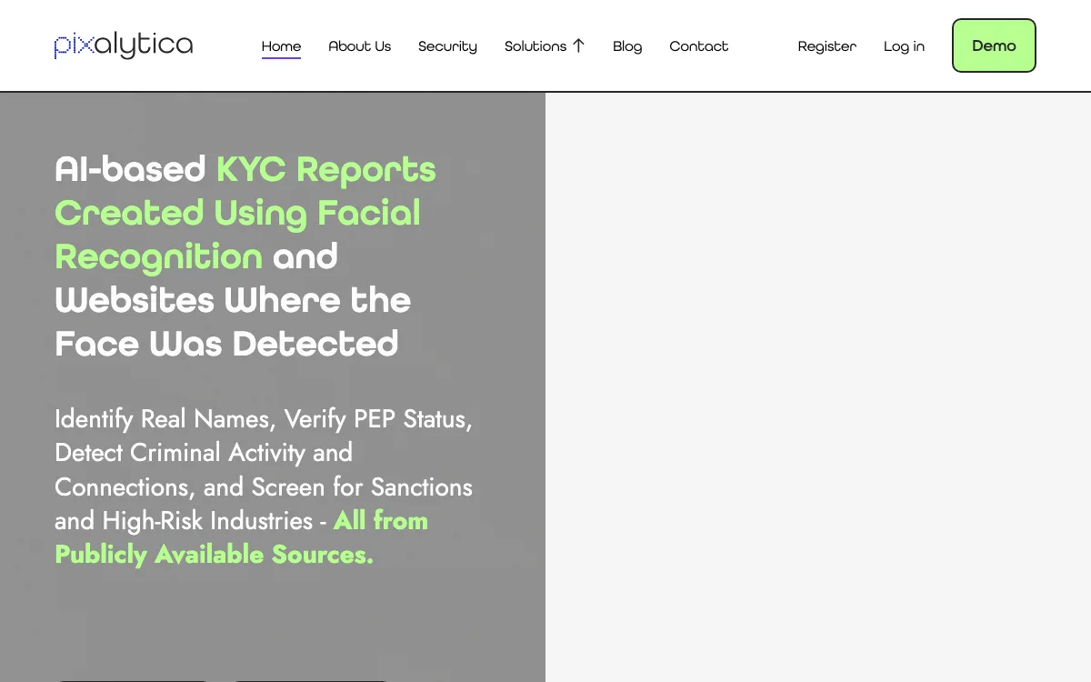 Pixalytica homepage screenshot