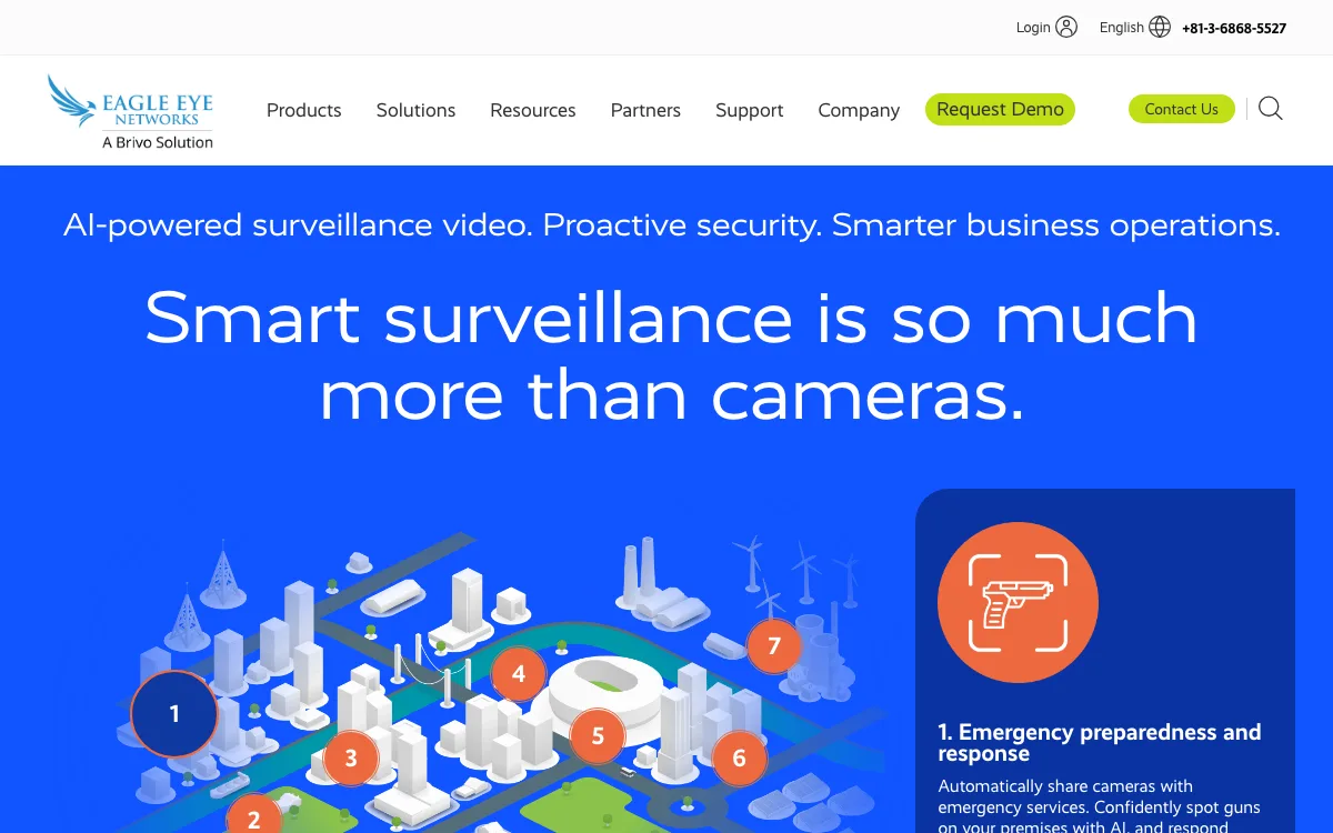 Eagle Eye Networks homepage screenshot