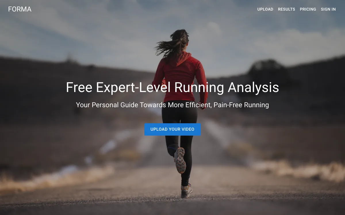 Forma Run homepage screenshot
