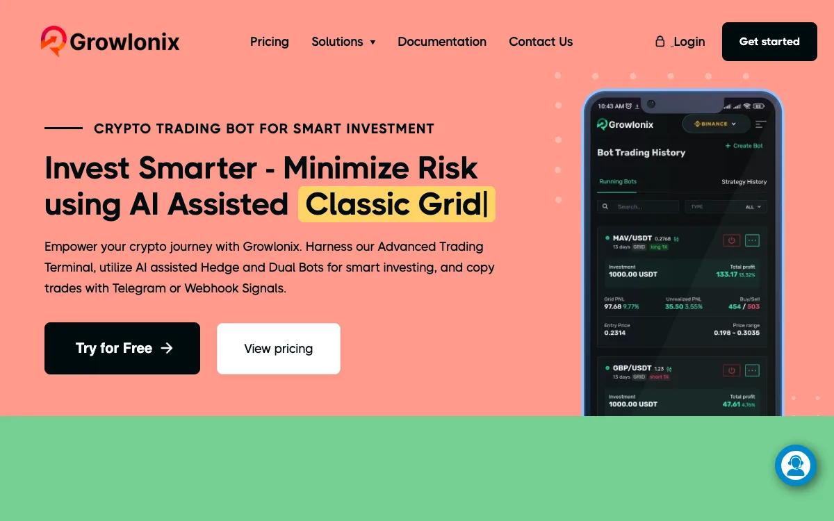 GROWLONIX homepage screenshot