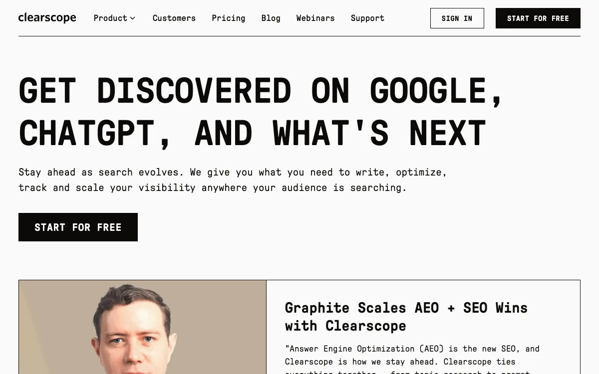 Content Optimizor homepage screenshot
