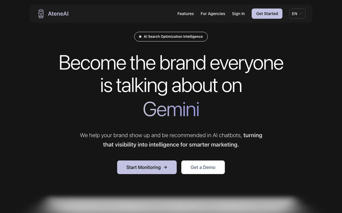 ateneai.com homepage screenshot