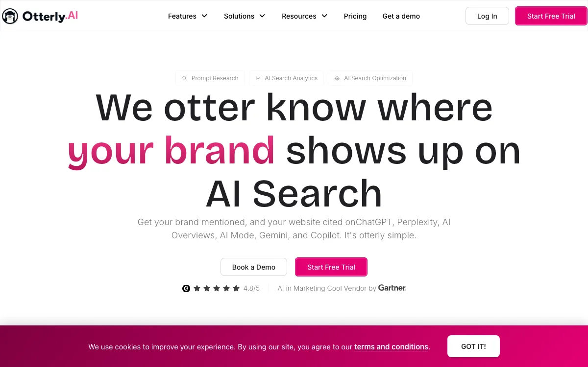 Otterly homepage screenshot
