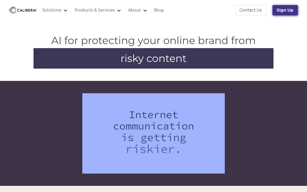 CaliberAI homepage screenshot