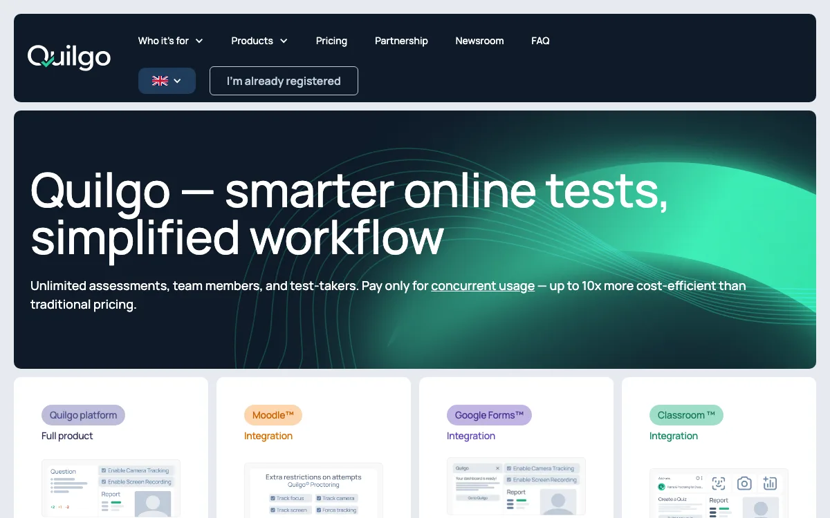 Quilgo homepage screenshot