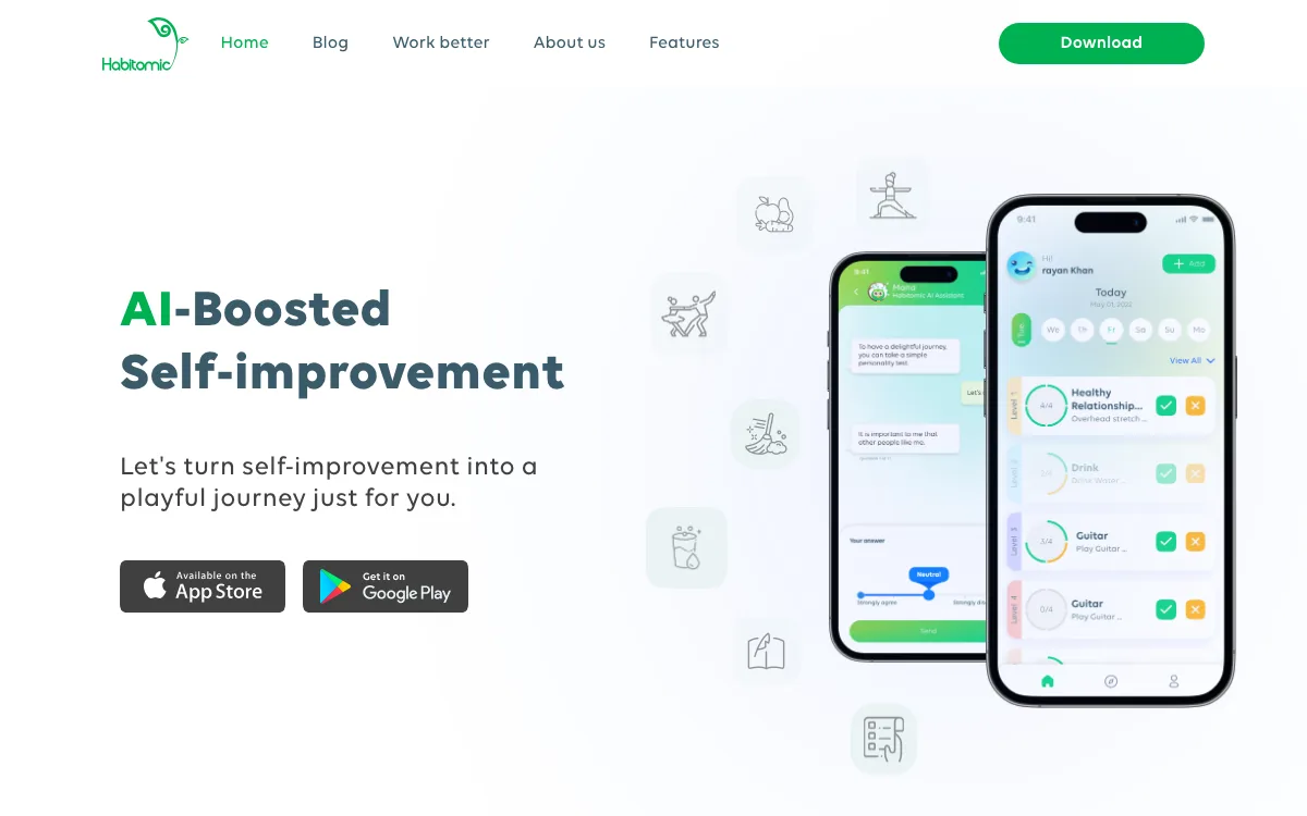 Habitomic homepage screenshot