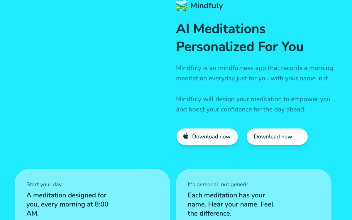 Mindfuly homepage screenshot