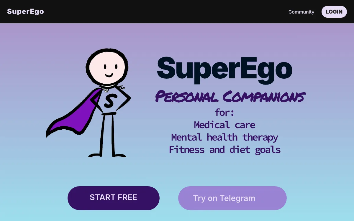 SuperEgo homepage screenshot
