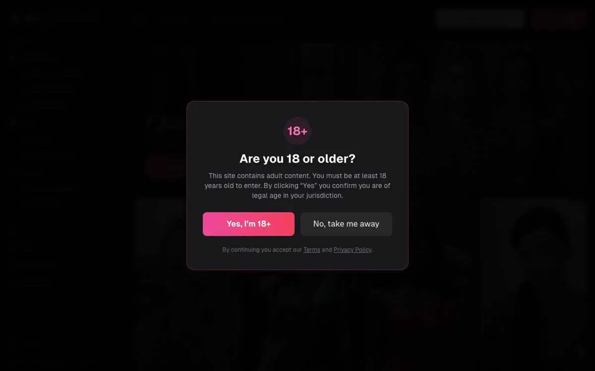 AI Girlfriend homepage screenshot