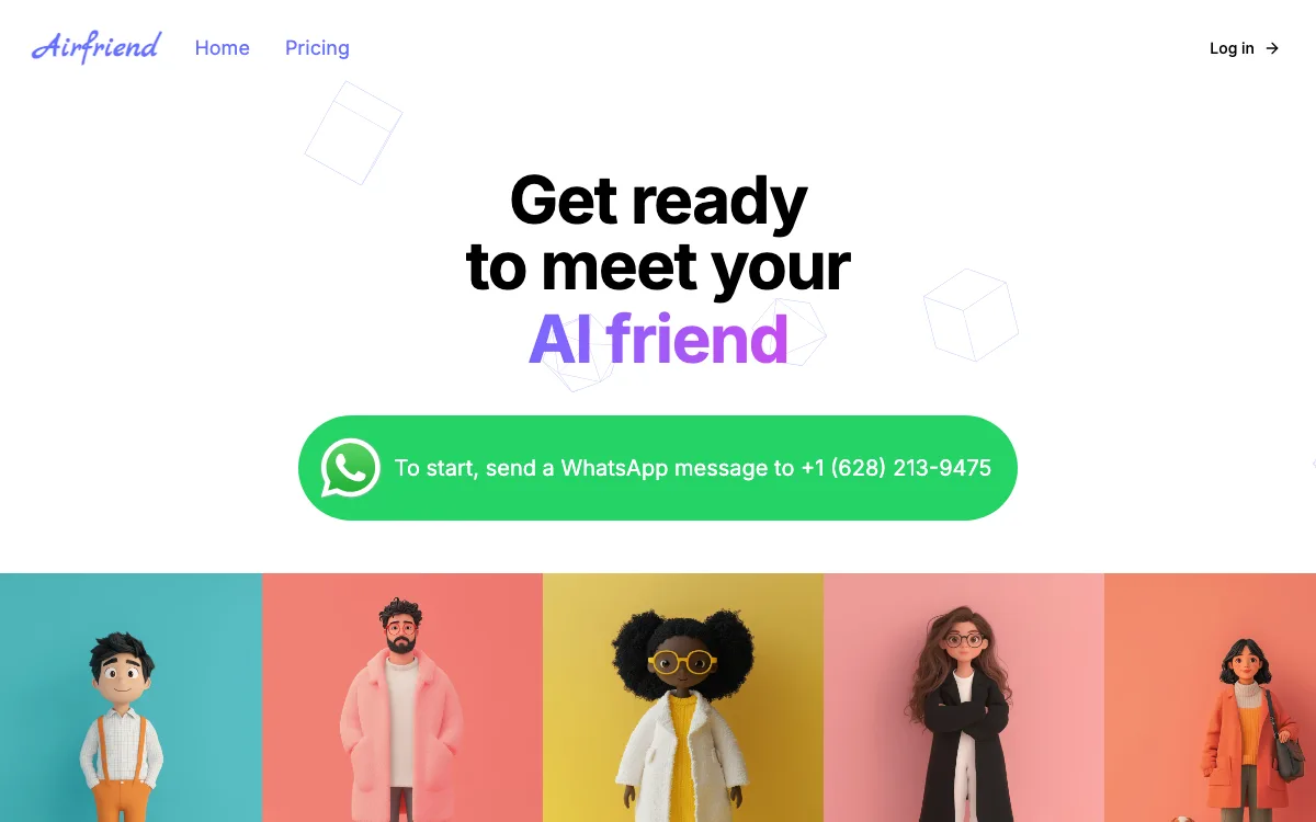 Airfriend homepage screenshot
