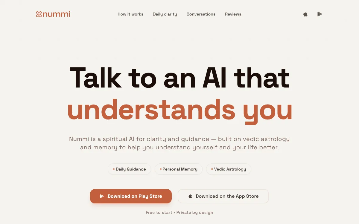 Nummi homepage screenshot