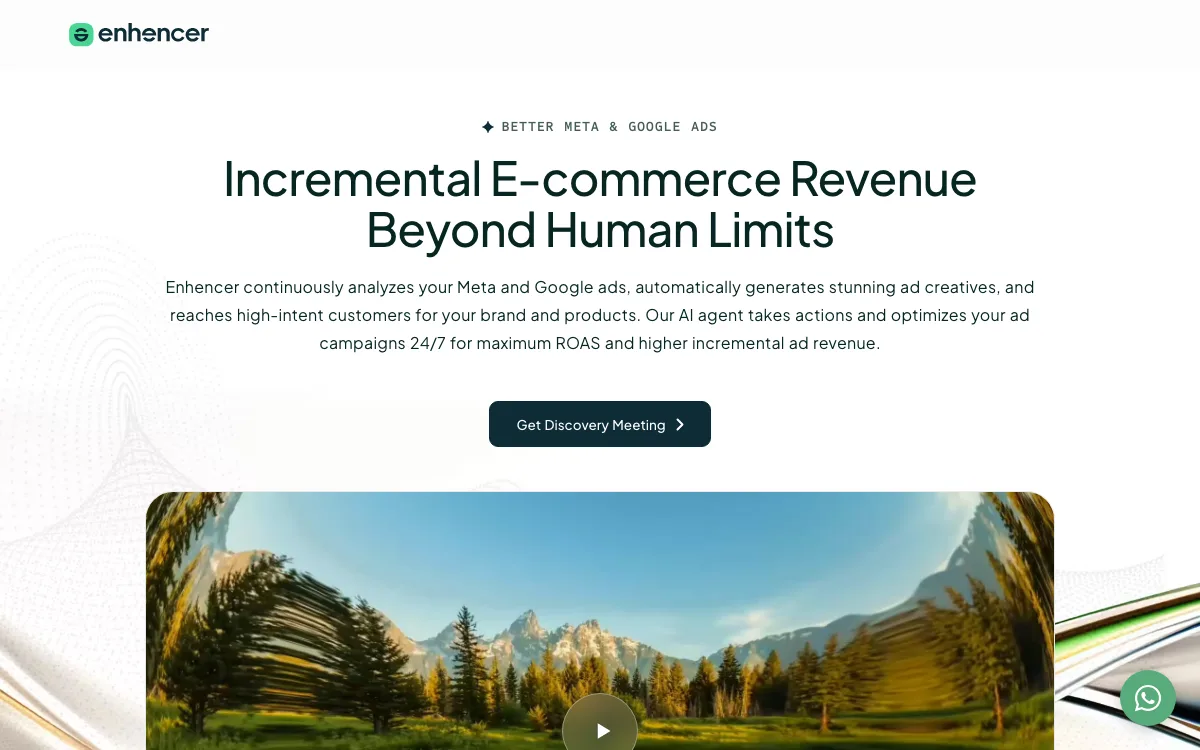 enhencer.com homepage screenshot