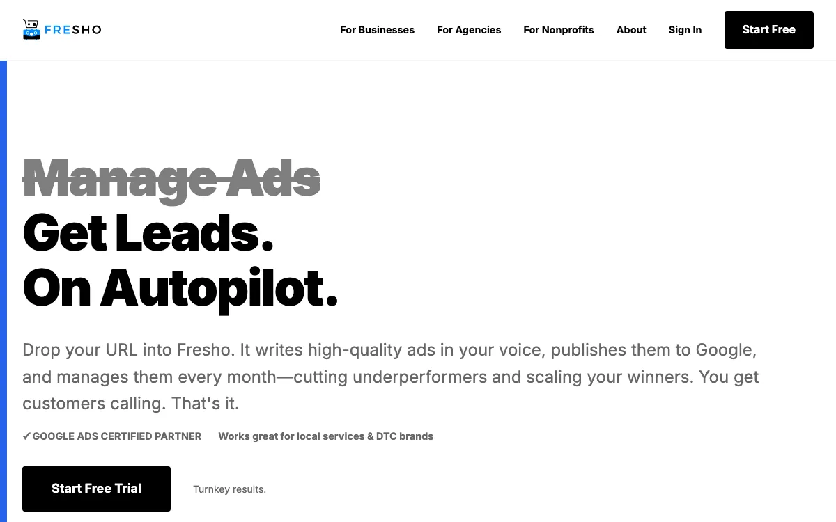 Fresho homepage screenshot
