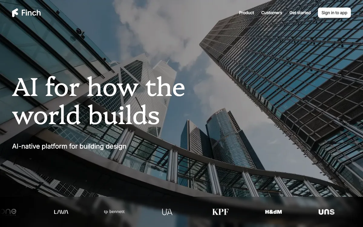 Finch 3D homepage screenshot