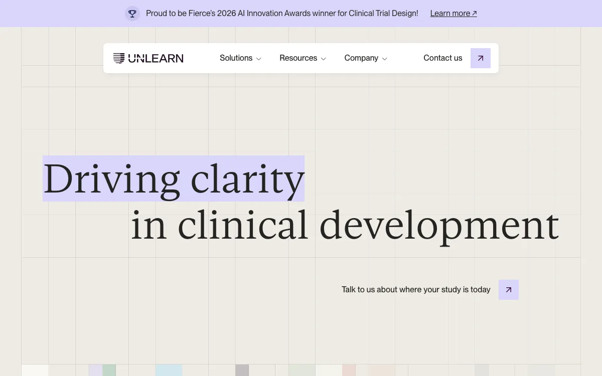unlearn.ai homepage screenshot
