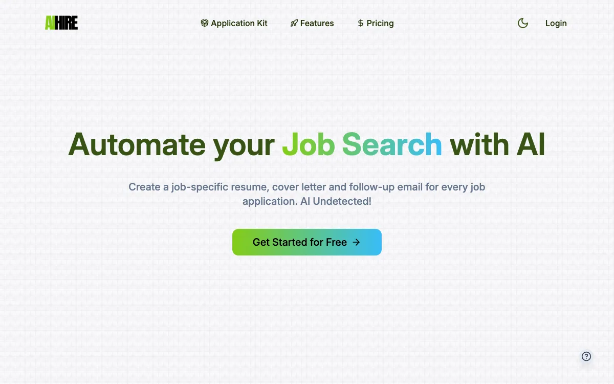 AIHire homepage screenshot