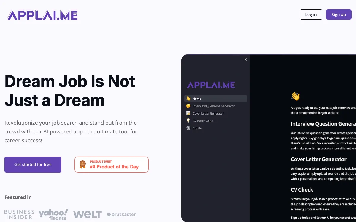 ApplAI homepage screenshot