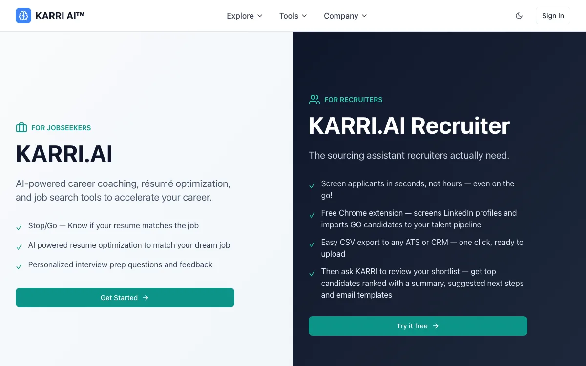 MyCareerKarma homepage screenshot