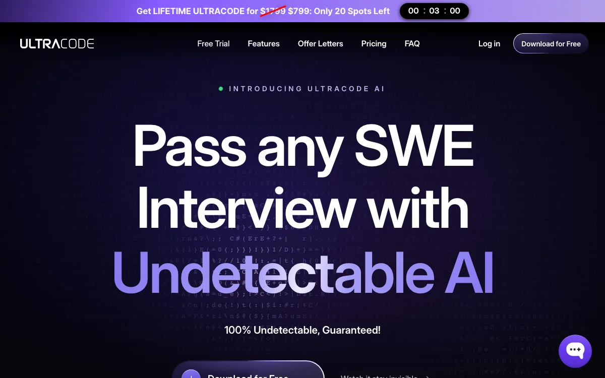 Ultracode homepage screenshot