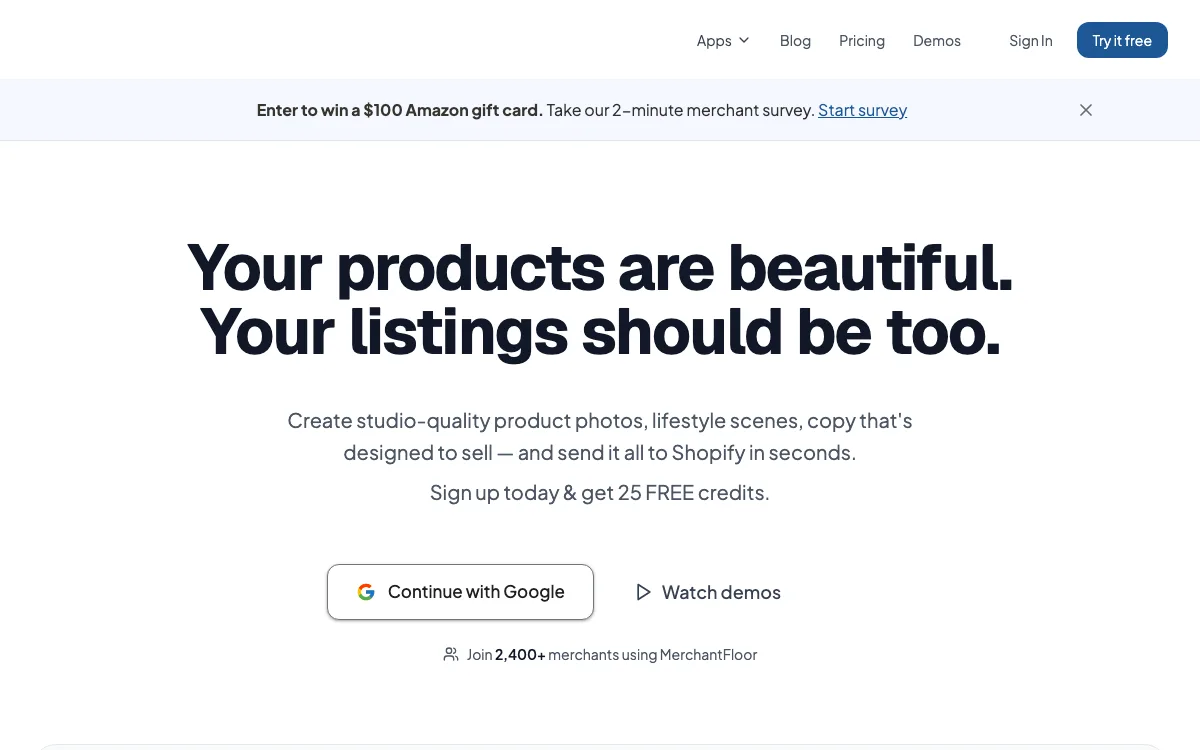 Merchant Floor | Background Remover homepage screenshot