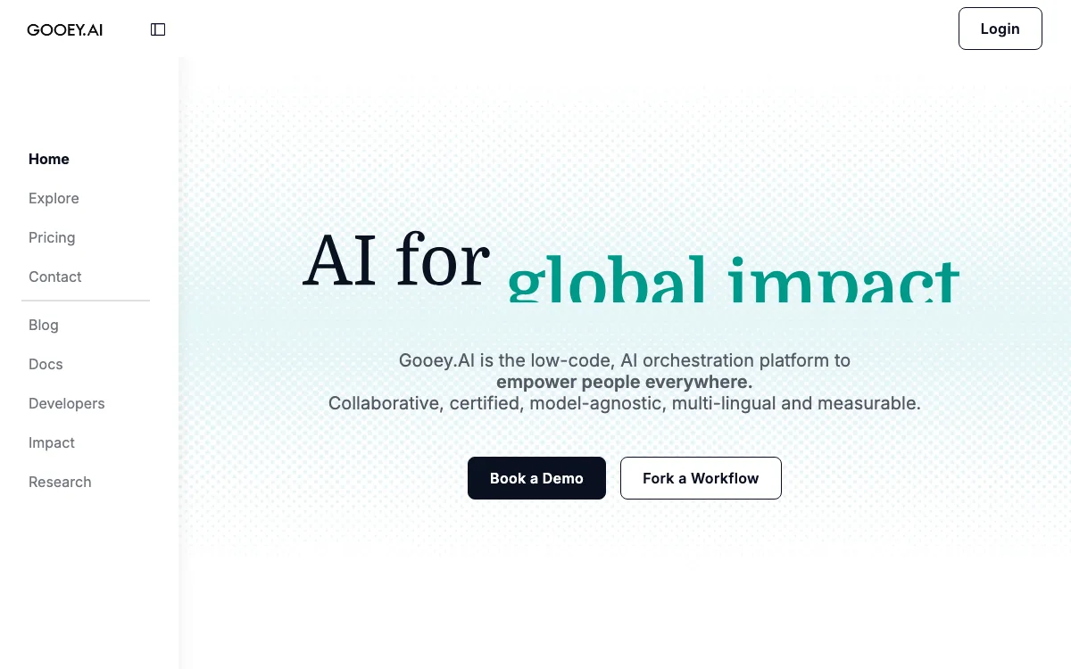 Gooey AI homepage screenshot