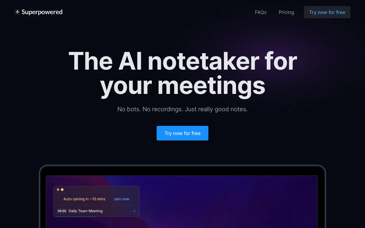 Superpowered Me homepage screenshot